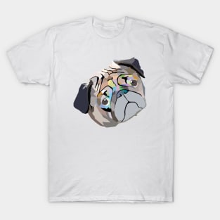 pug. pug lover. pug life. geometric. lowpoly. vector art. T-Shirt